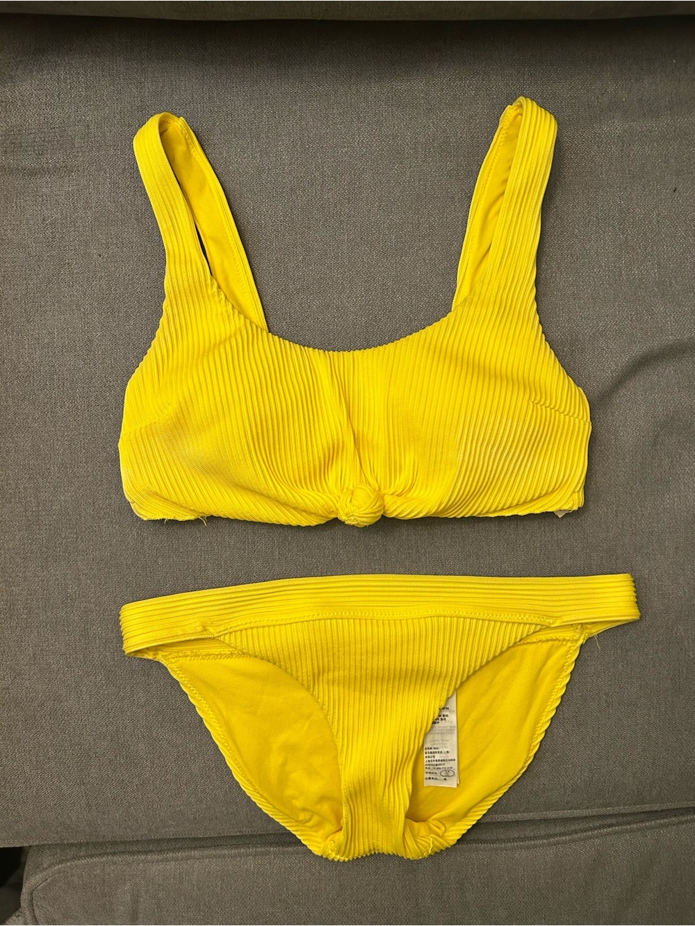 Hollister Swim Suit Yellow Ribbed Bikini Set – Size S